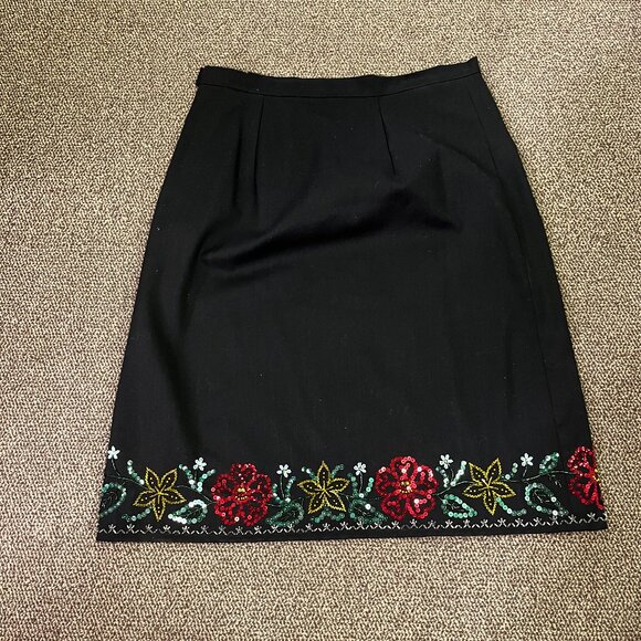 Vintage Handmade Beaded/Sequin 1930-40's Ukrainian Skirt - Picture 2 of 3